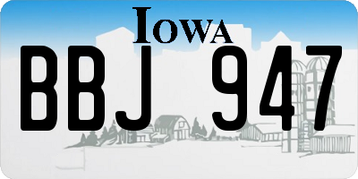 IA license plate BBJ947