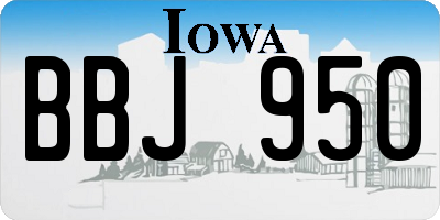 IA license plate BBJ950
