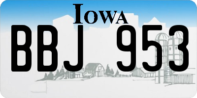 IA license plate BBJ953