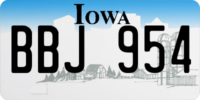 IA license plate BBJ954