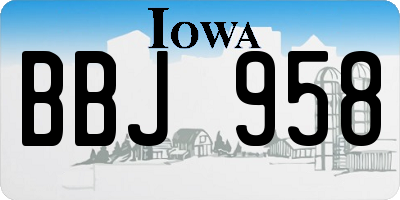 IA license plate BBJ958