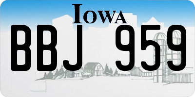 IA license plate BBJ959