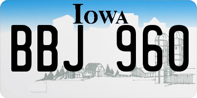 IA license plate BBJ960