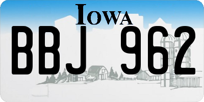 IA license plate BBJ962
