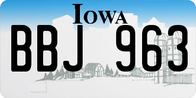 IA license plate BBJ963