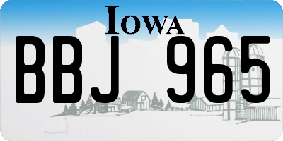 IA license plate BBJ965