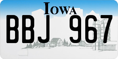 IA license plate BBJ967
