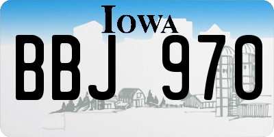 IA license plate BBJ970
