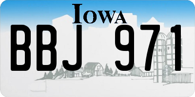 IA license plate BBJ971