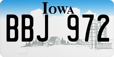 IA license plate BBJ972