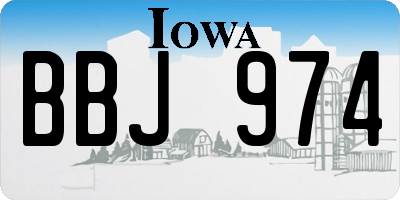IA license plate BBJ974