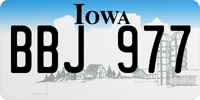 IA license plate BBJ977