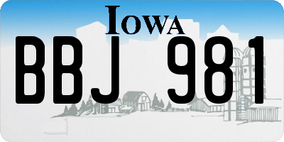 IA license plate BBJ981