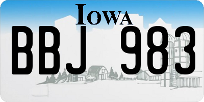 IA license plate BBJ983