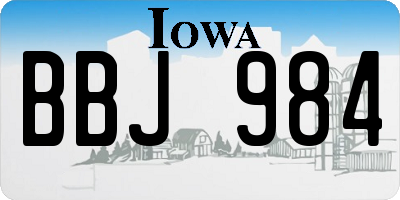 IA license plate BBJ984