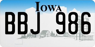 IA license plate BBJ986