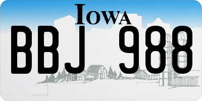 IA license plate BBJ988
