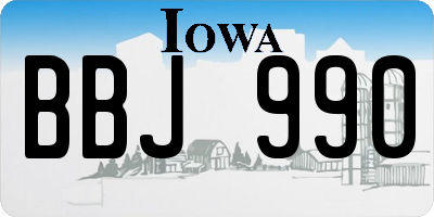 IA license plate BBJ990