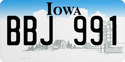 IA license plate BBJ991