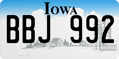 IA license plate BBJ992