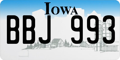 IA license plate BBJ993