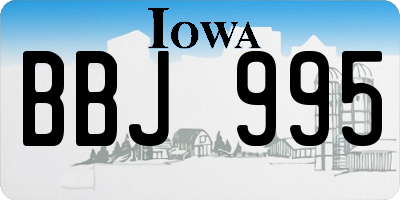 IA license plate BBJ995