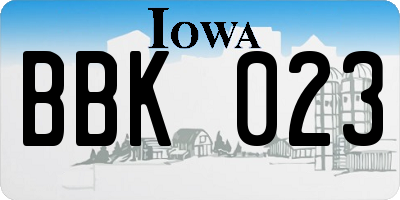 IA license plate BBK023