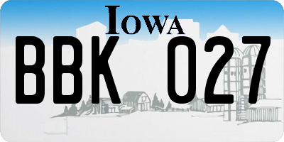 IA license plate BBK027