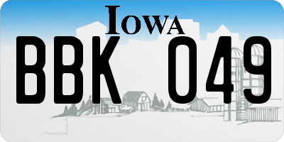 IA license plate BBK049