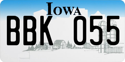 IA license plate BBK055