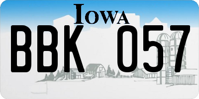 IA license plate BBK057