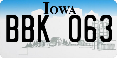 IA license plate BBK063