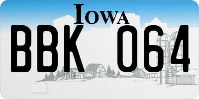 IA license plate BBK064