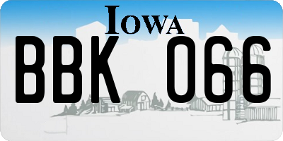 IA license plate BBK066