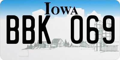 IA license plate BBK069