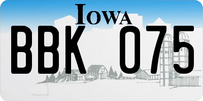 IA license plate BBK075