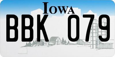 IA license plate BBK079