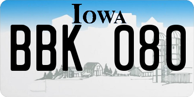 IA license plate BBK080