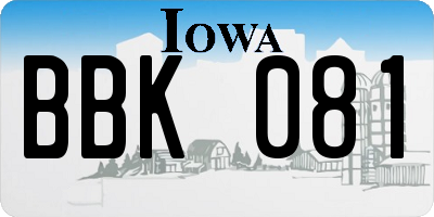 IA license plate BBK081