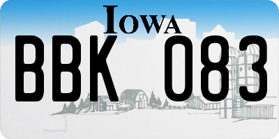 IA license plate BBK083