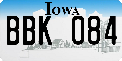 IA license plate BBK084