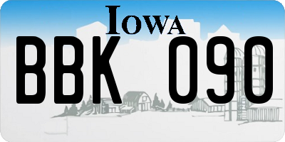 IA license plate BBK090
