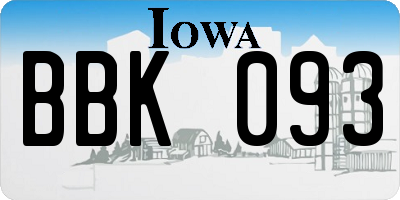 IA license plate BBK093