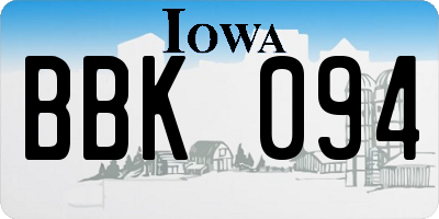 IA license plate BBK094