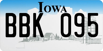 IA license plate BBK095