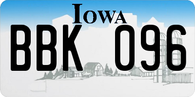 IA license plate BBK096
