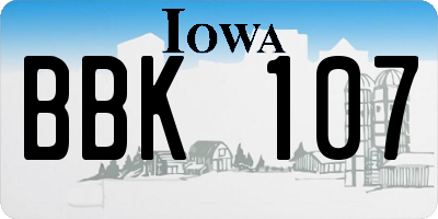 IA license plate BBK107