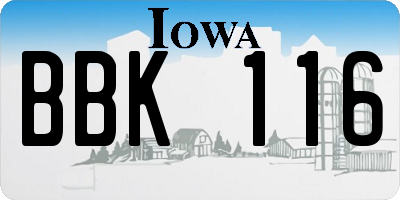IA license plate BBK116