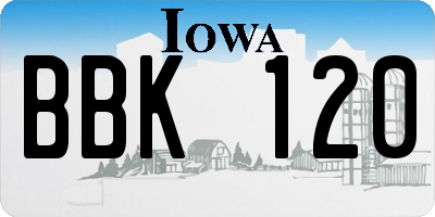 IA license plate BBK120