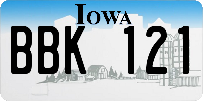 IA license plate BBK121
